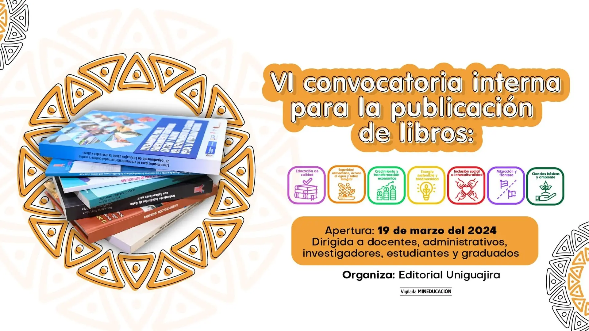VI Convocatoria interna para la publicación de libros Uniguajira