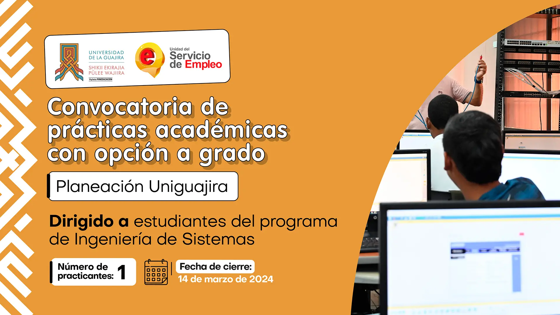 Convocatoria de prácticas académicas con opción a grado Planeación Uniguajira