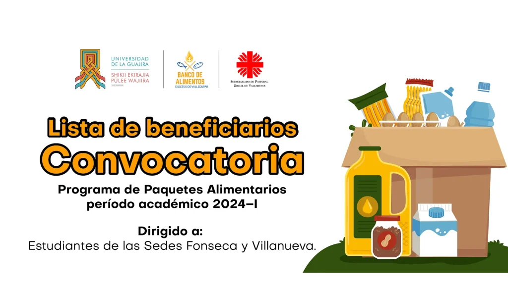 Lista de beneficiarios Convocatoria Programa de Paquetes Alimentarios período académico 2024–I