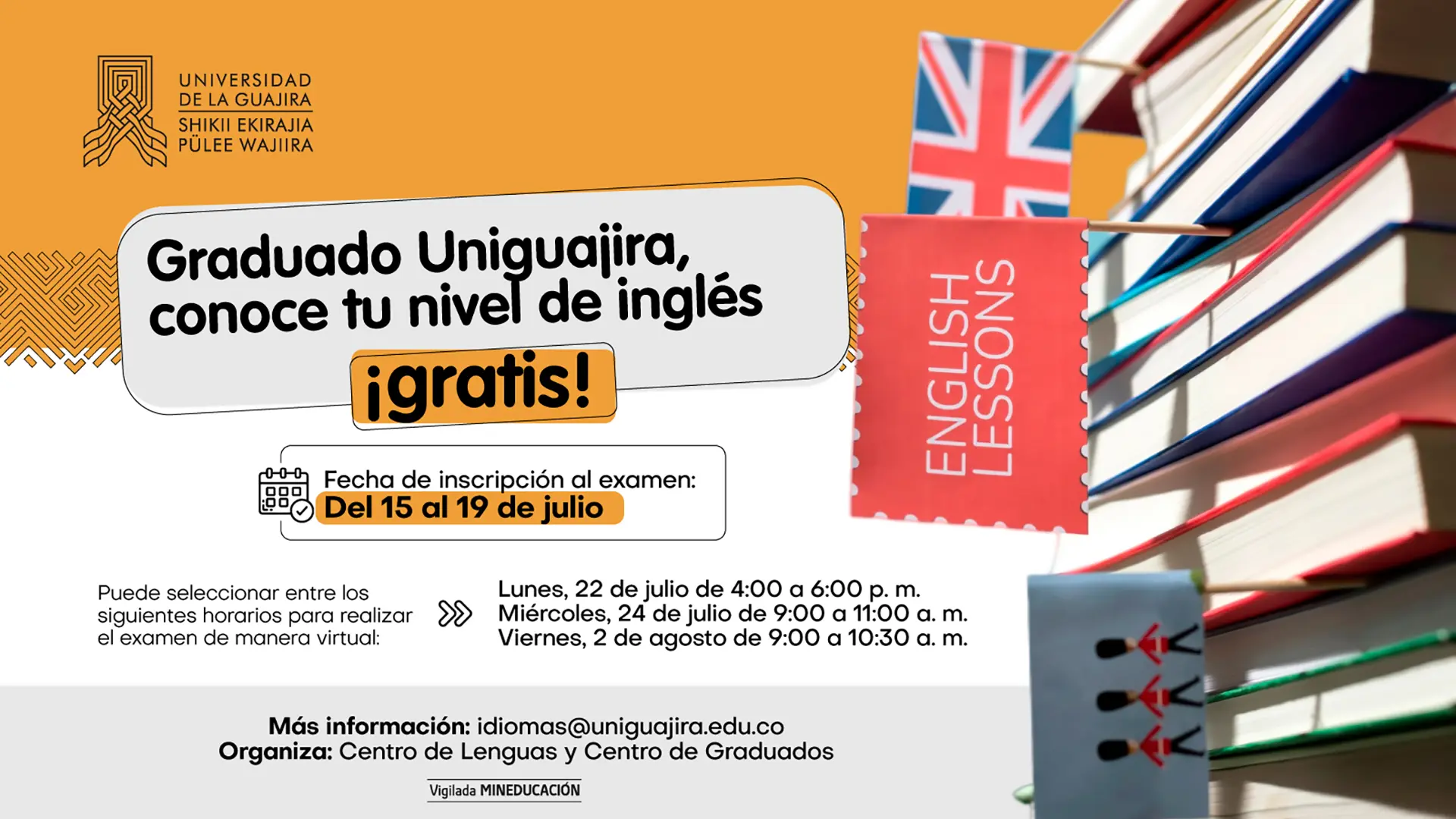 Graduado Uniguajira, conoce tu nivel de inglés, ¡gratis!