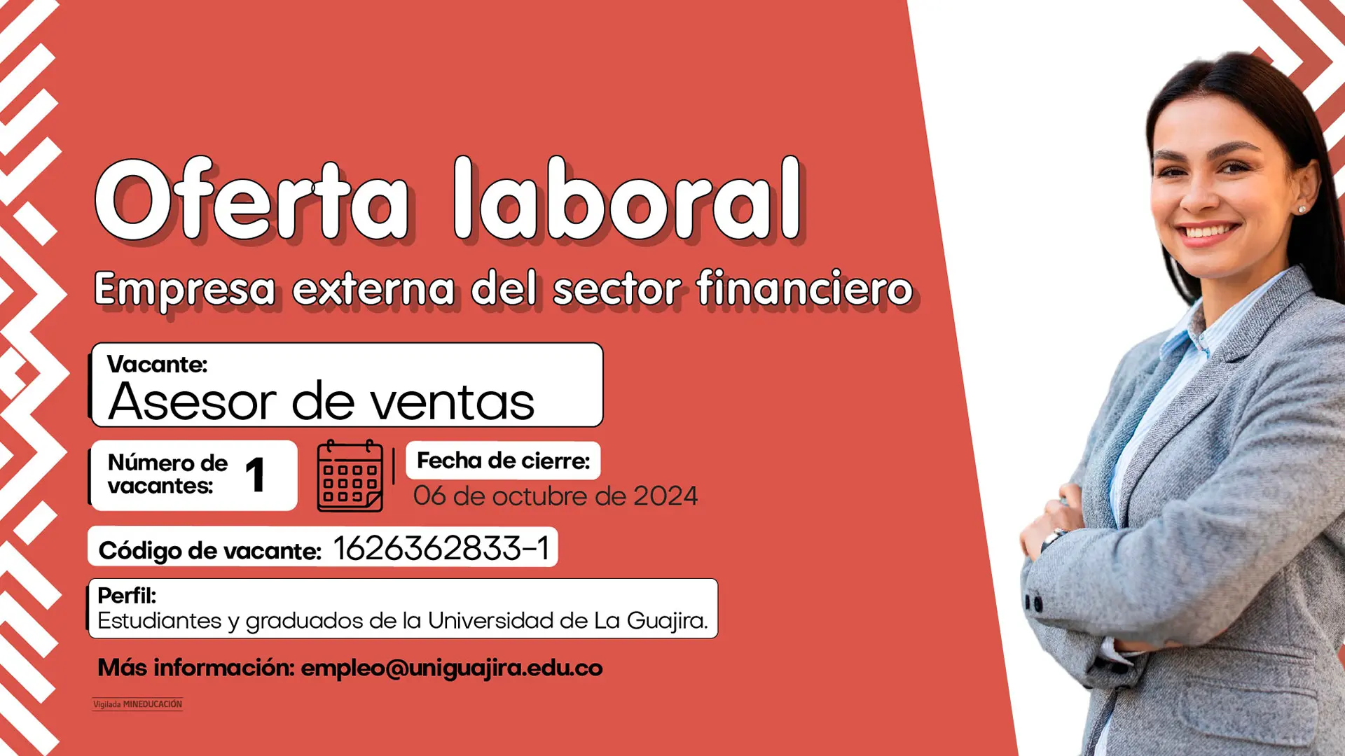 Convocatoria de vacante en empresa financiera