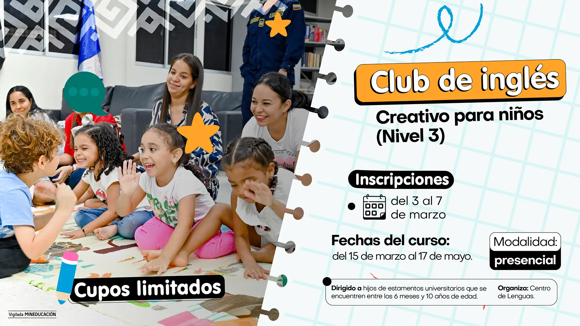 Club creativo de inglés para niños (nivel 3)
