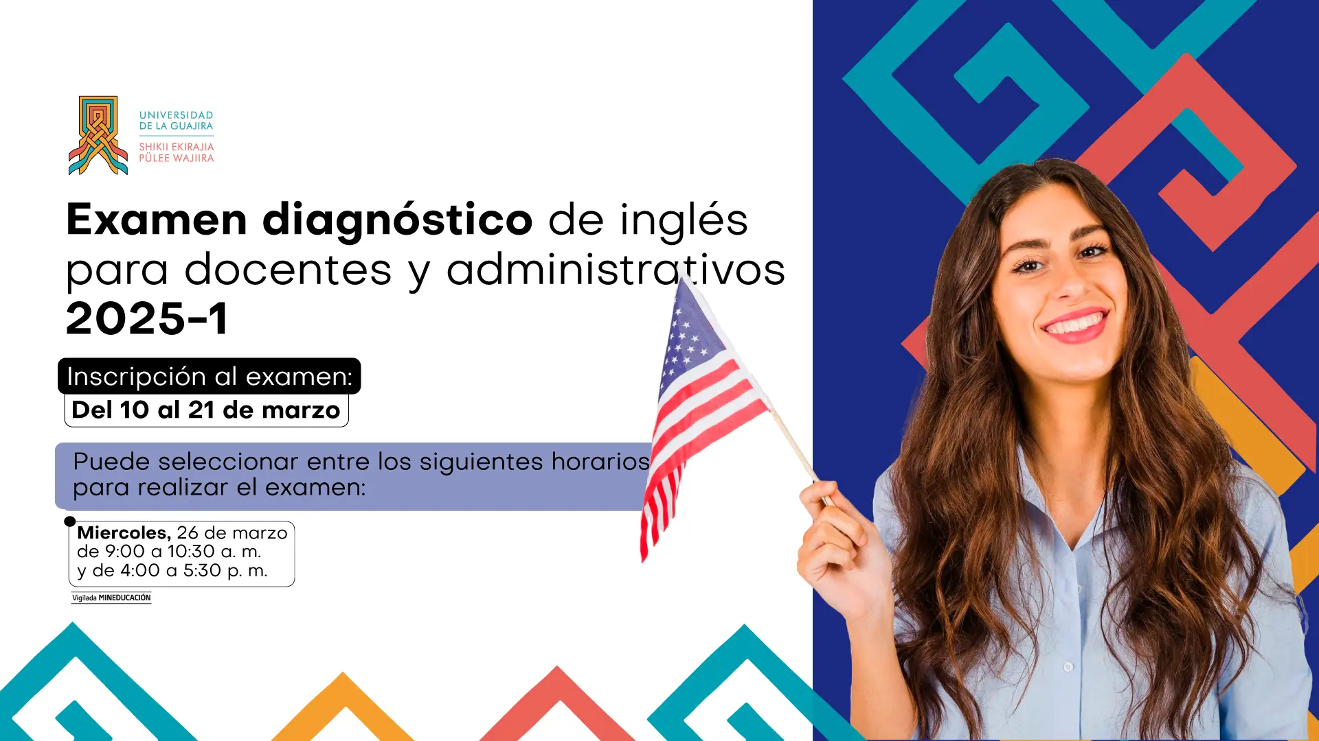 Examen Diagnóstico de inglés para docentes y administrativos 2025