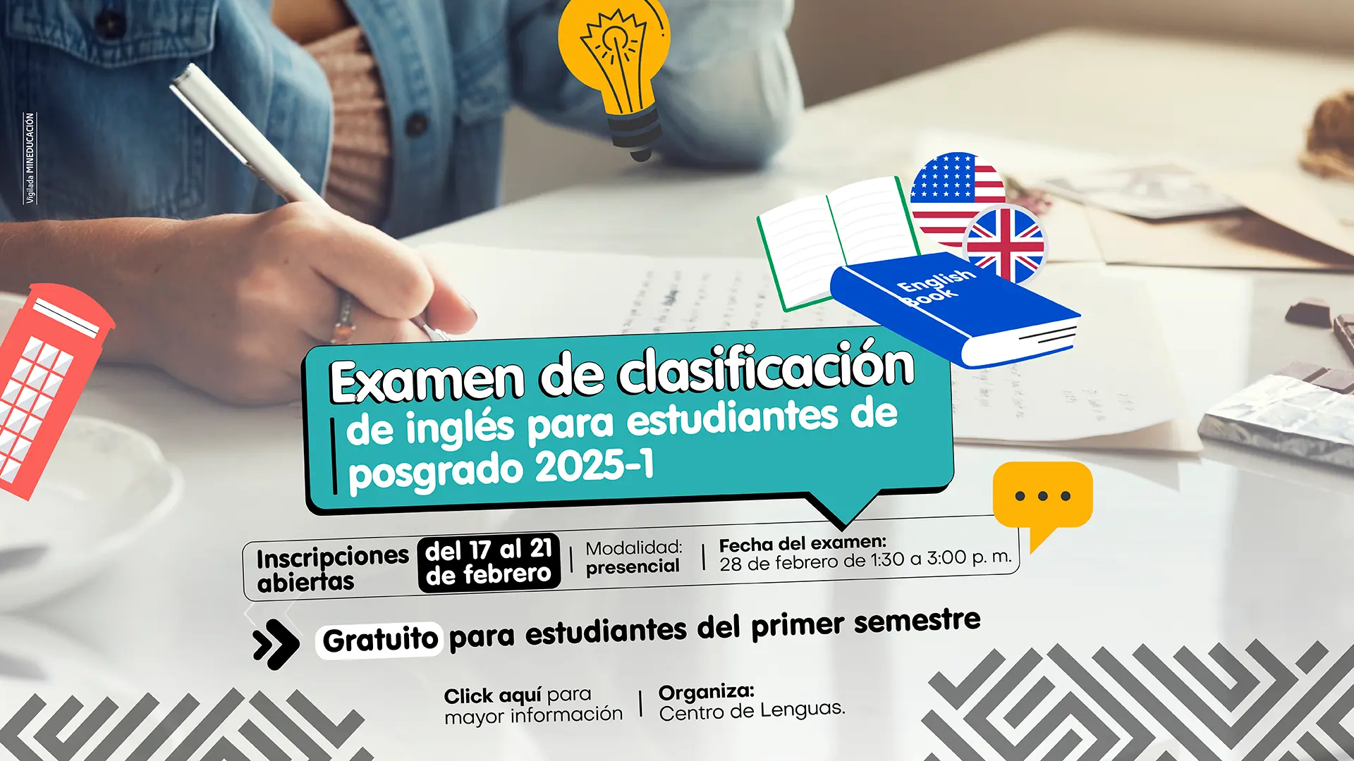 Exámenes de clasificación de inglés para estudiantes de posgrado 2025- 1