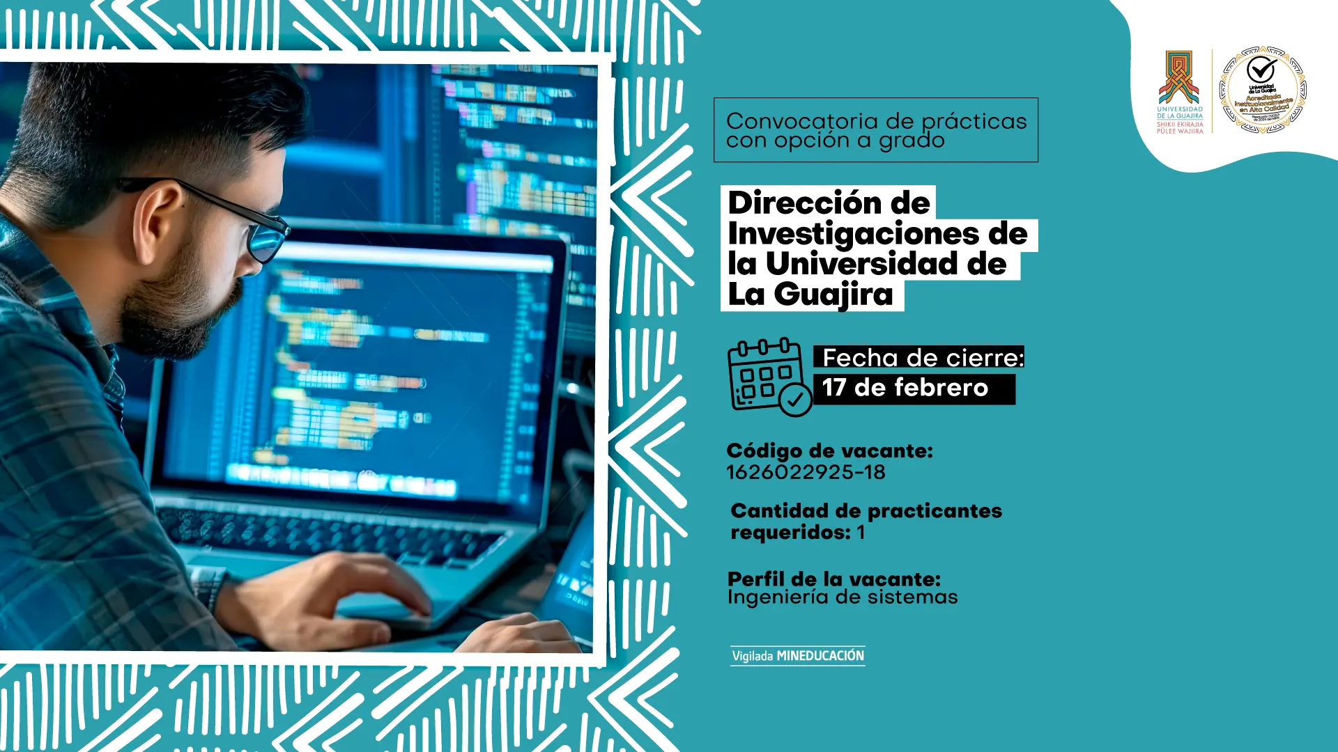 Prácticas Académicas con opción a grado – Dirección de Investigaciones de la Universidad de La Guajira