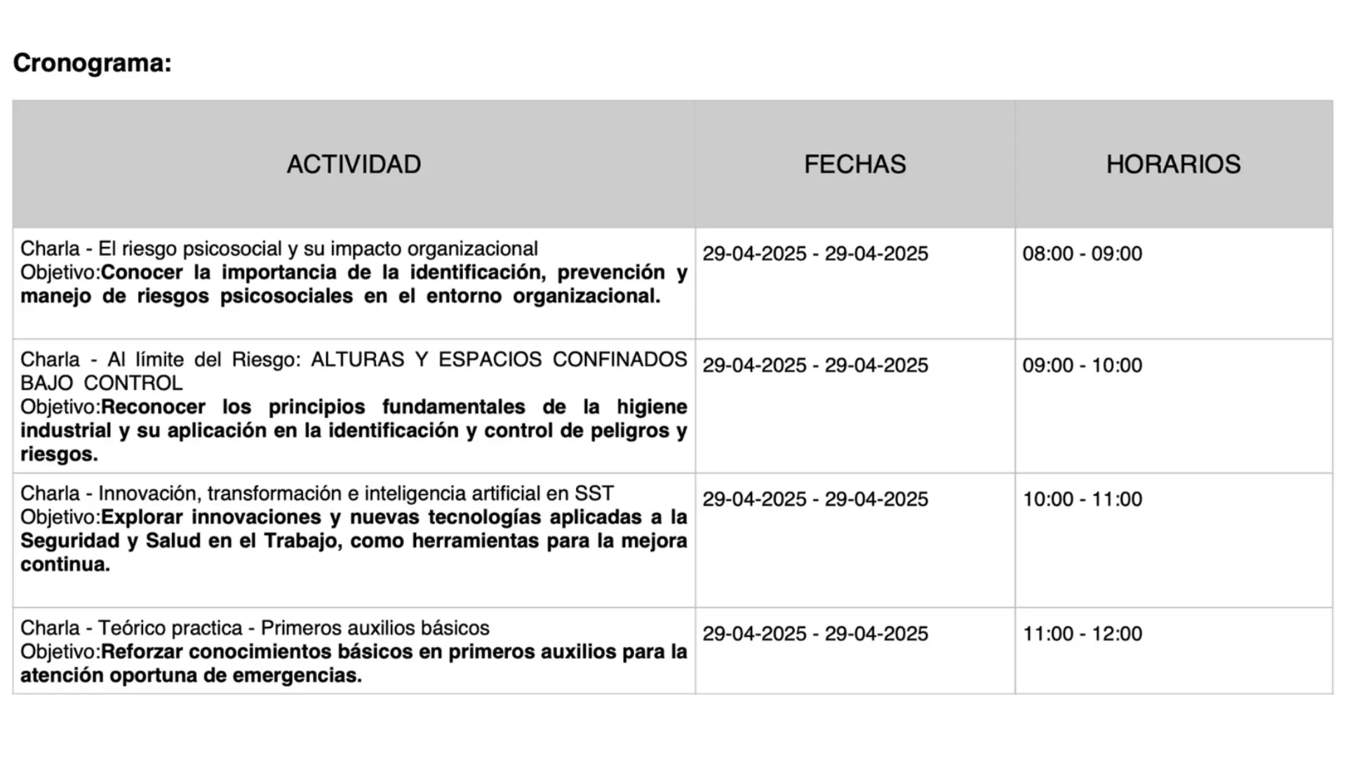 Jornada Técnica de Seguridad y Salud en el Trabajo2025