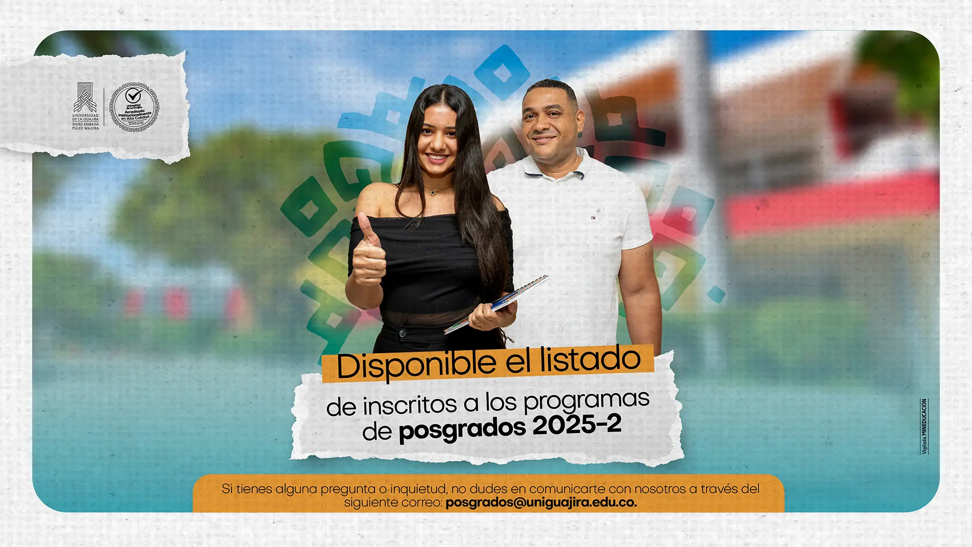 Disponible el listado de inscritos a los programas de posgrado 2025-2