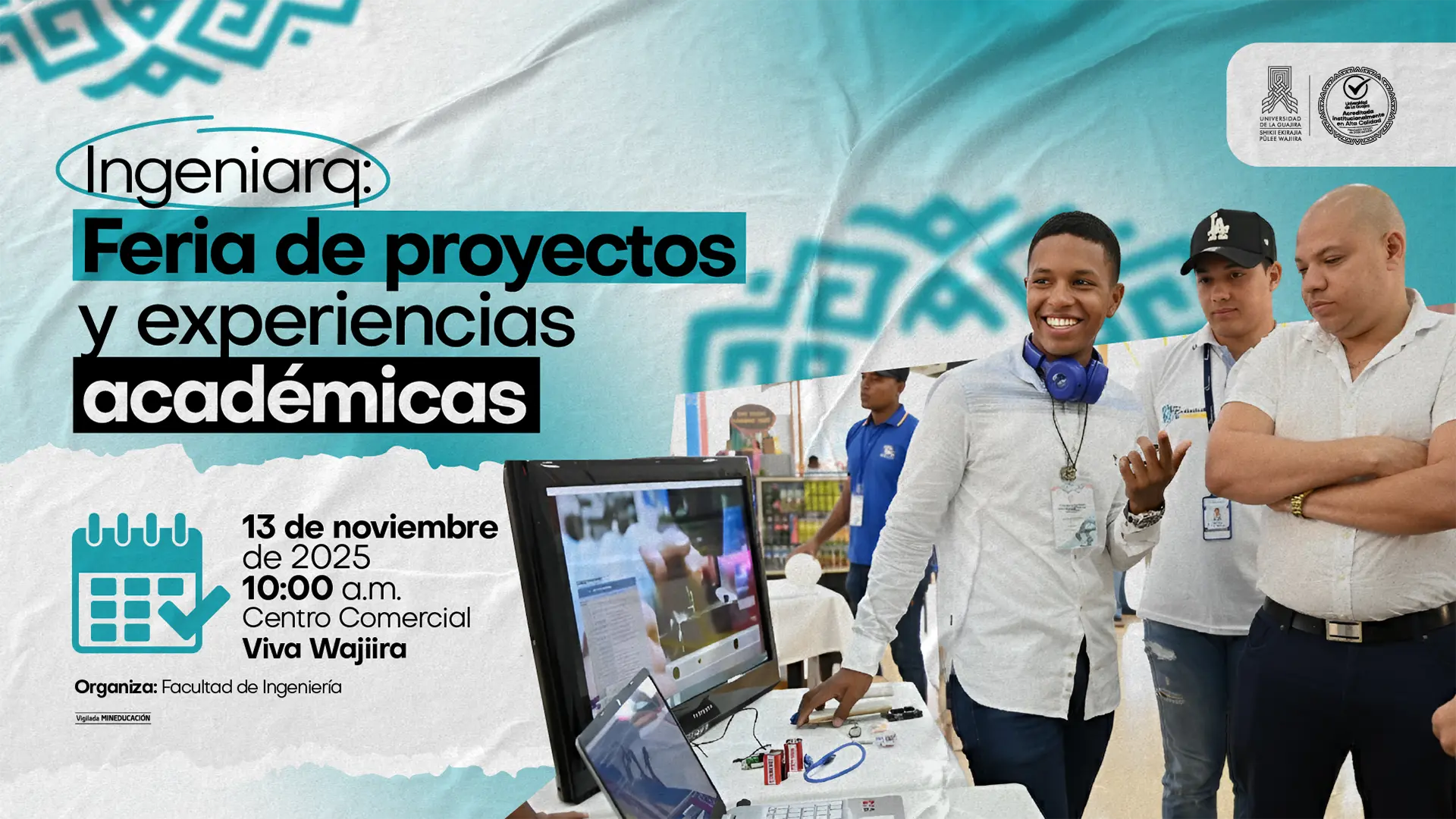 Afiche promocional del evento “Ingeniarq: Feria de proyectos y experiencias académicas”