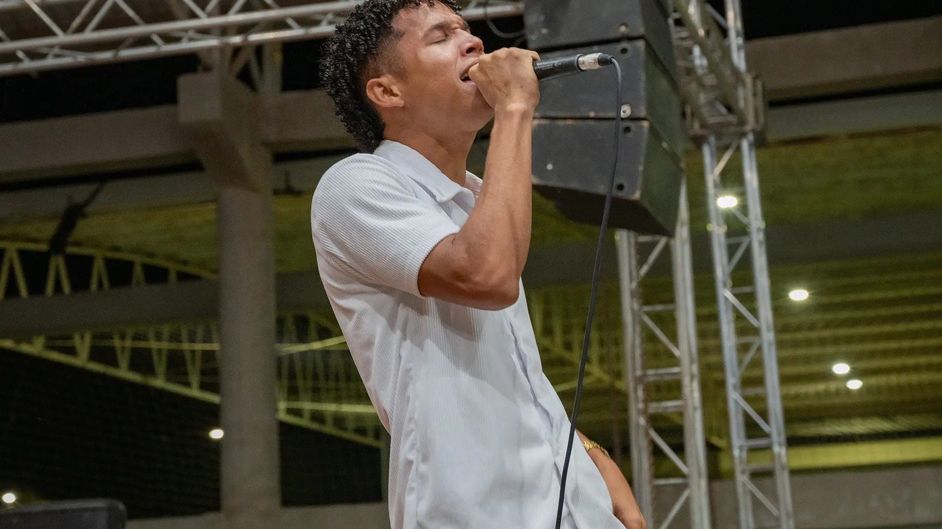 Rafael Barliza Brito, durante su reciente presentación en el Festival de La Voz Uniguajira.