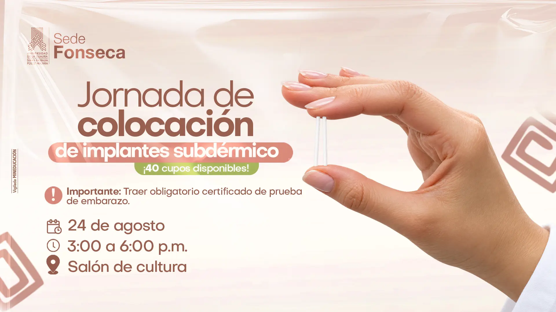 Convocatoria a jornada de colocación de implantes subdérmicos